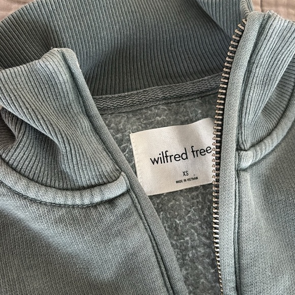 Wilfred Free Cropped Teal Sweatshirt XS - Picture 6 of 8